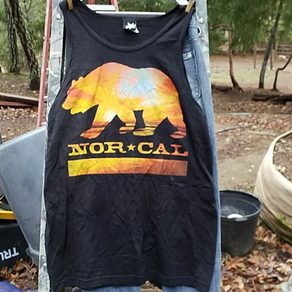 Bear on black tank top